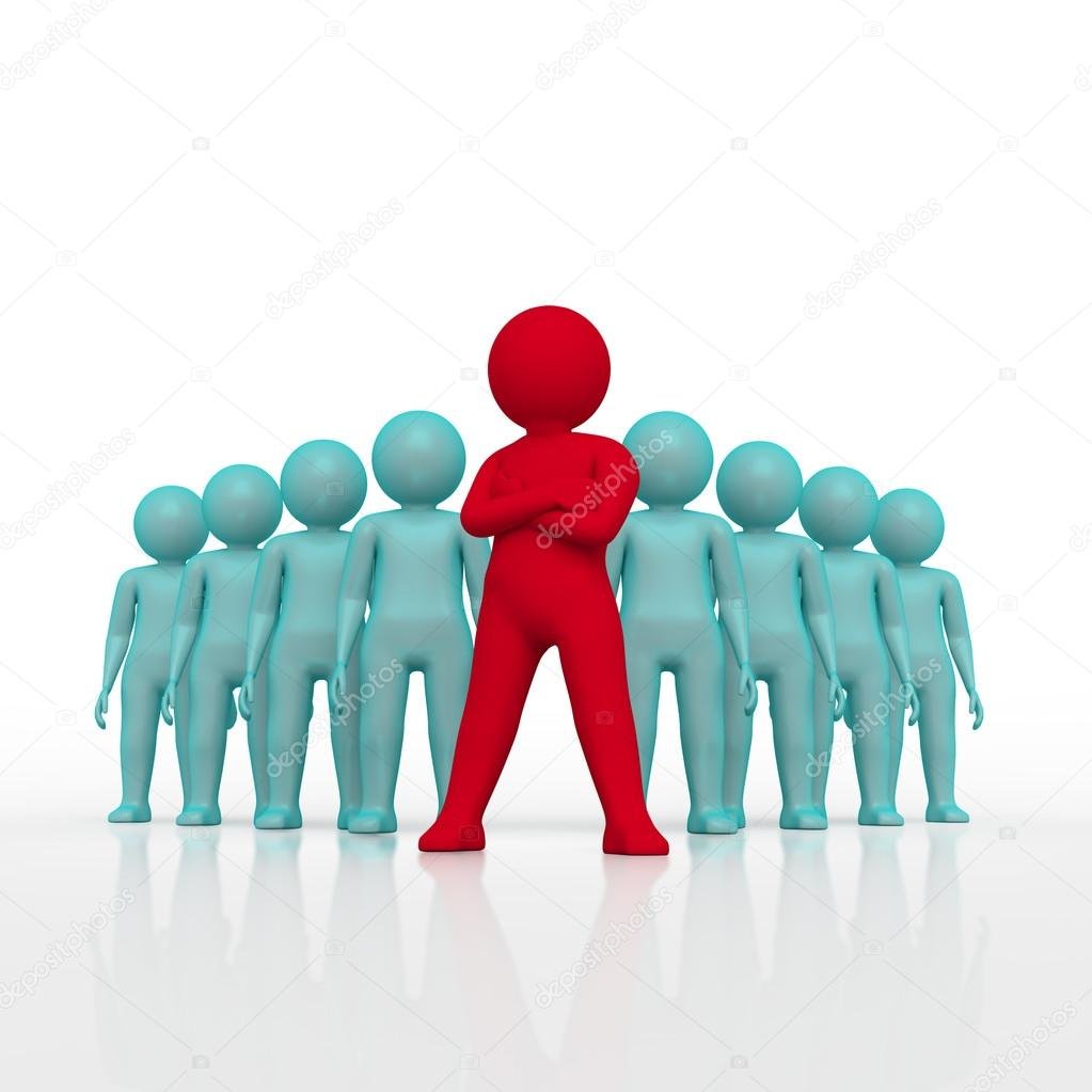 Лидер с командой человечки