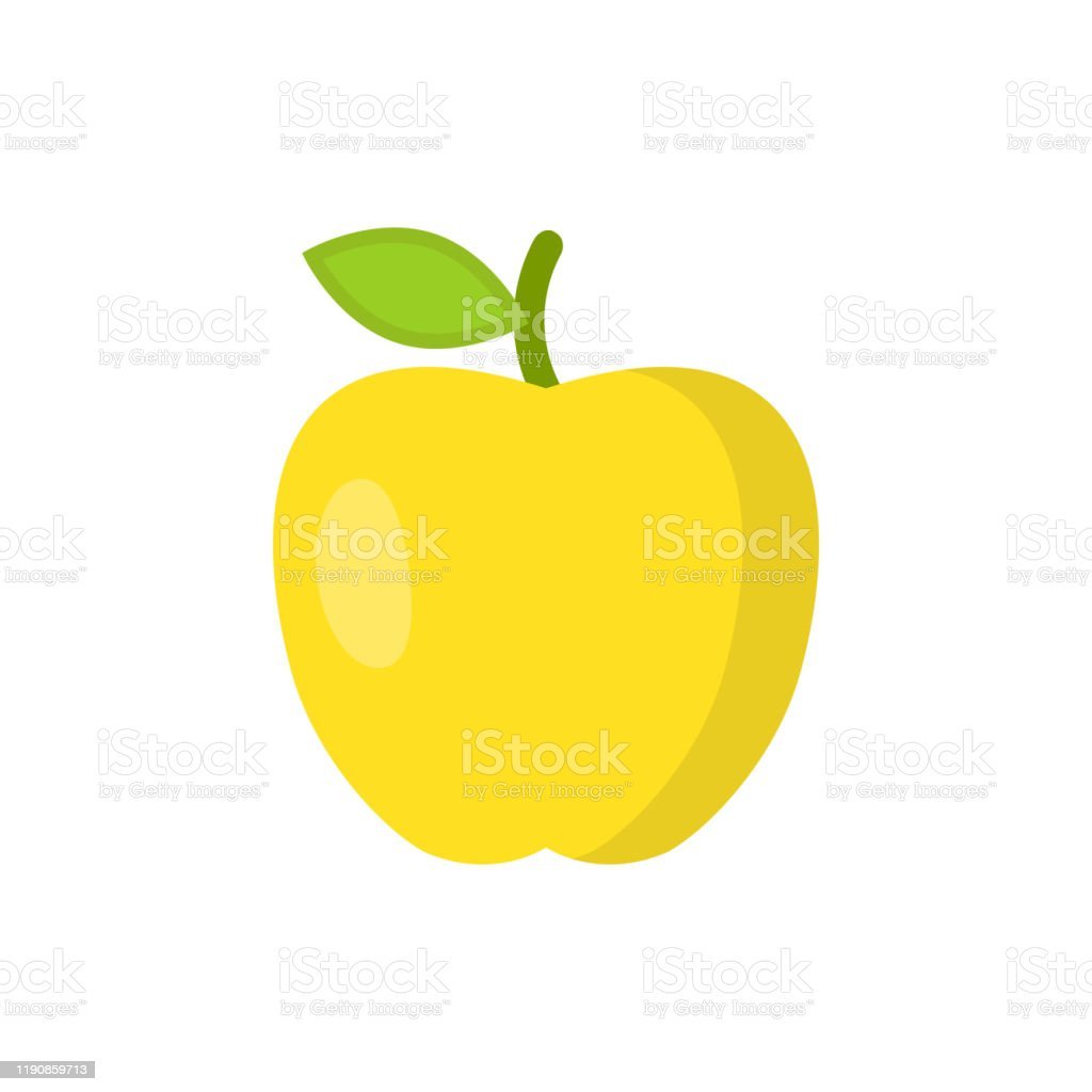 Яблоко желтое вектор