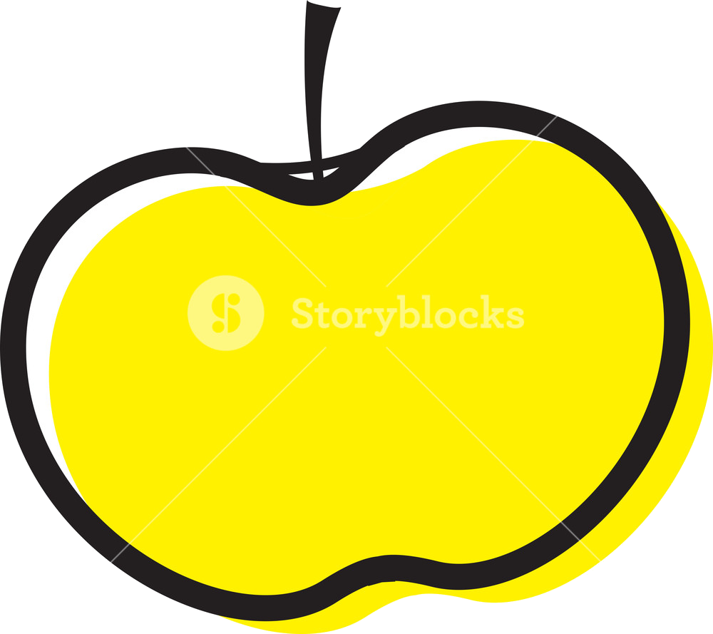 Контур жёлтого яблока