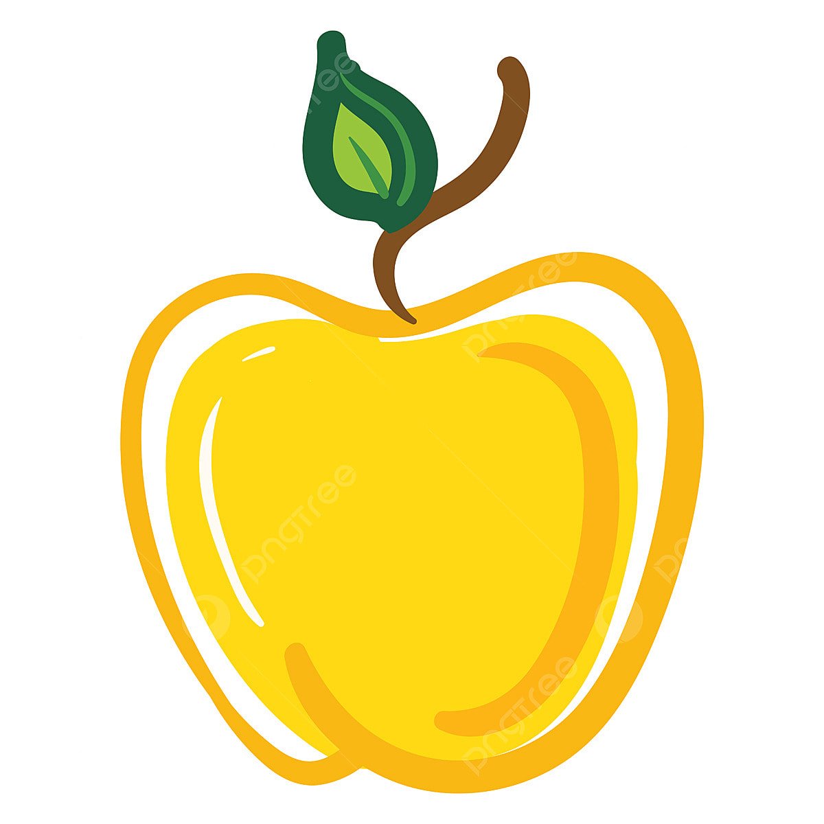 Яблоко желтое вектор