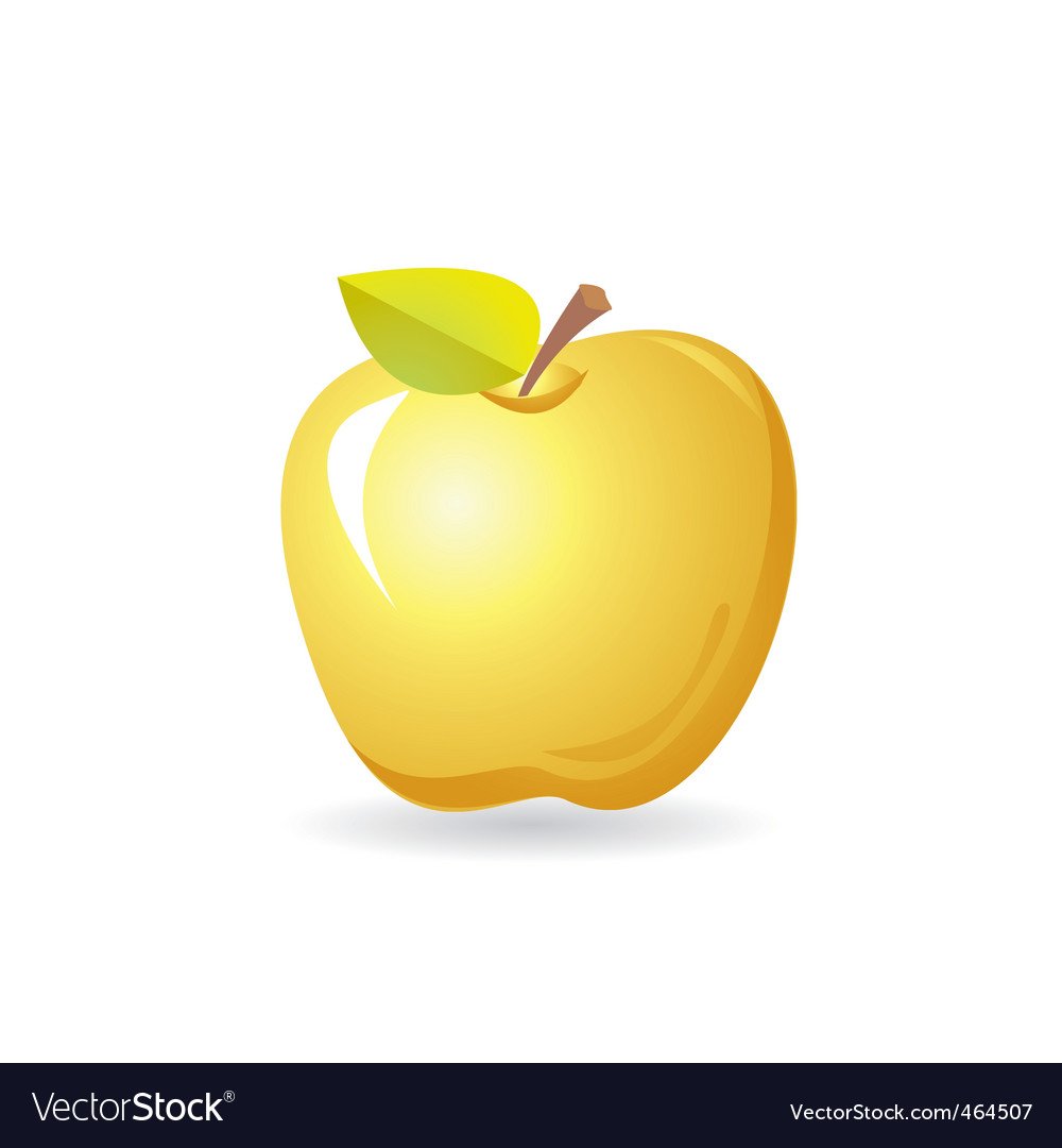 Яблоко желтое вектор
