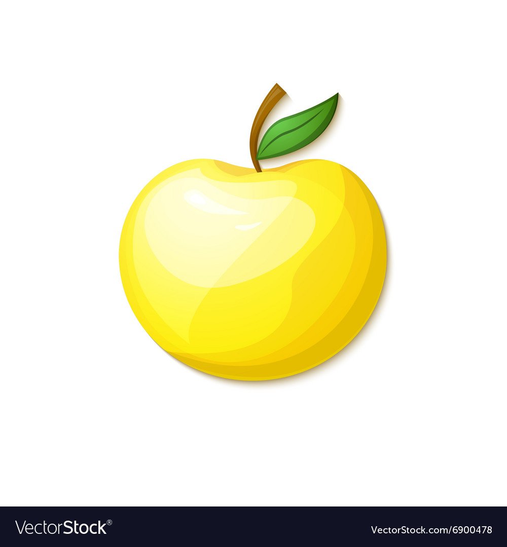 Яблоко мультяшное желтое