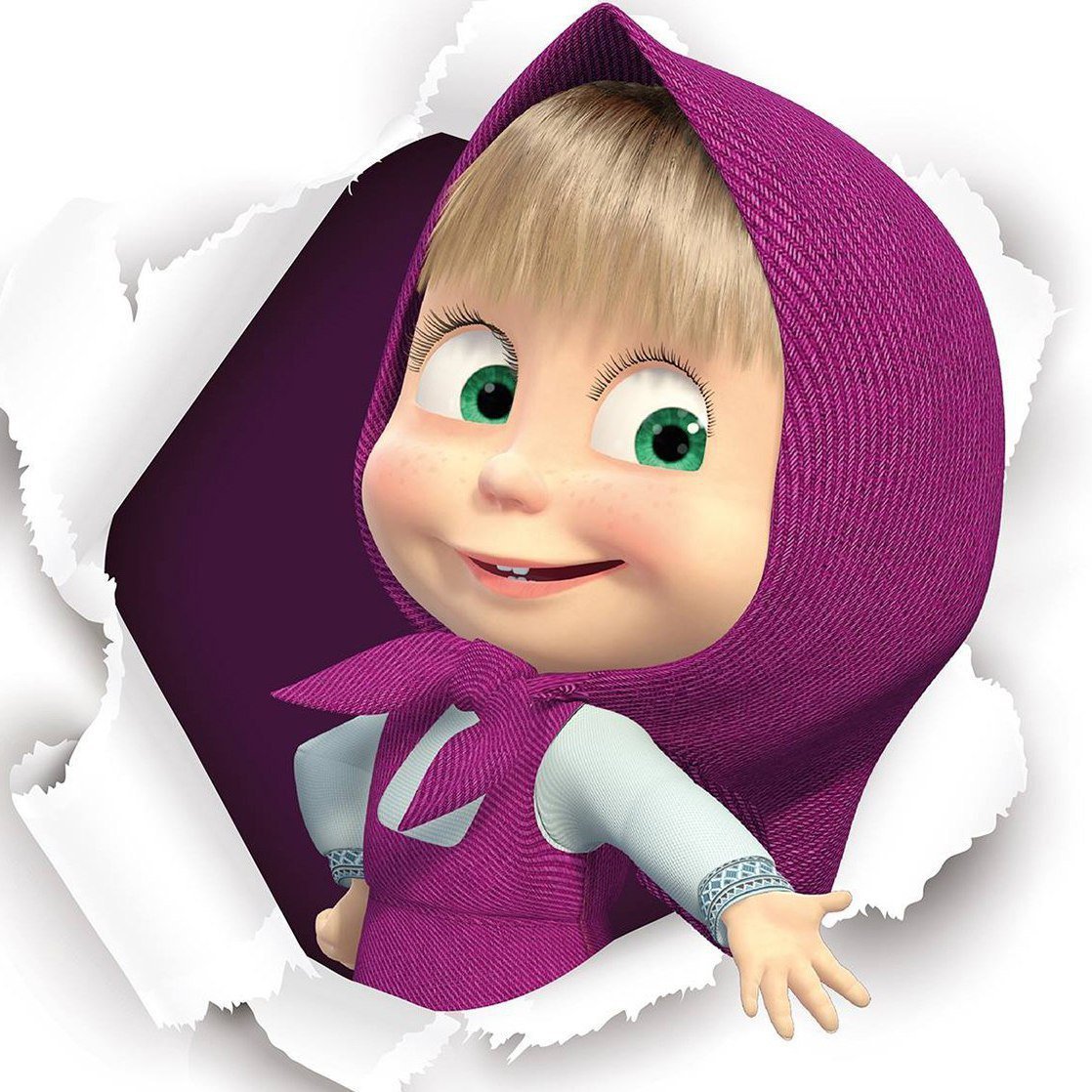 Маша и медведь Маша на белом фоне