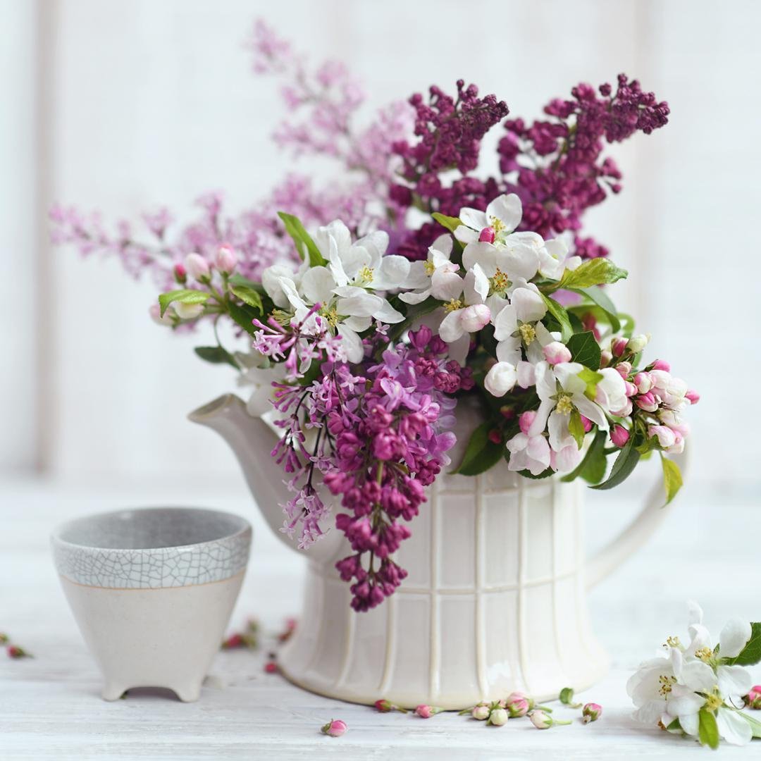 Утренние композиции с цветами