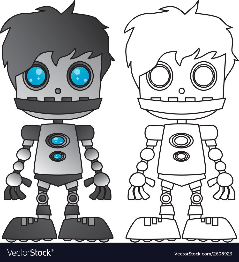 Мультяшные милые роботы