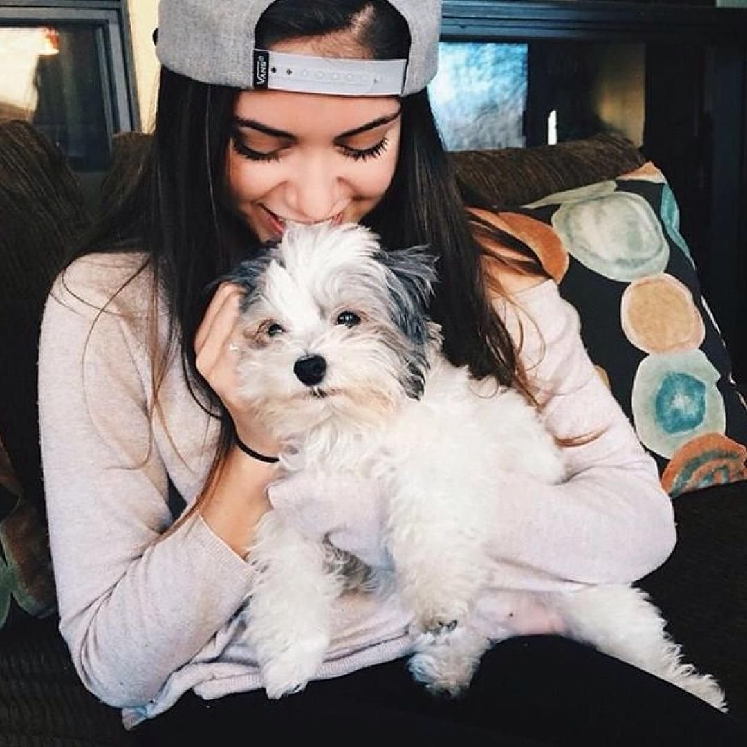 Брюнетка с собачкой