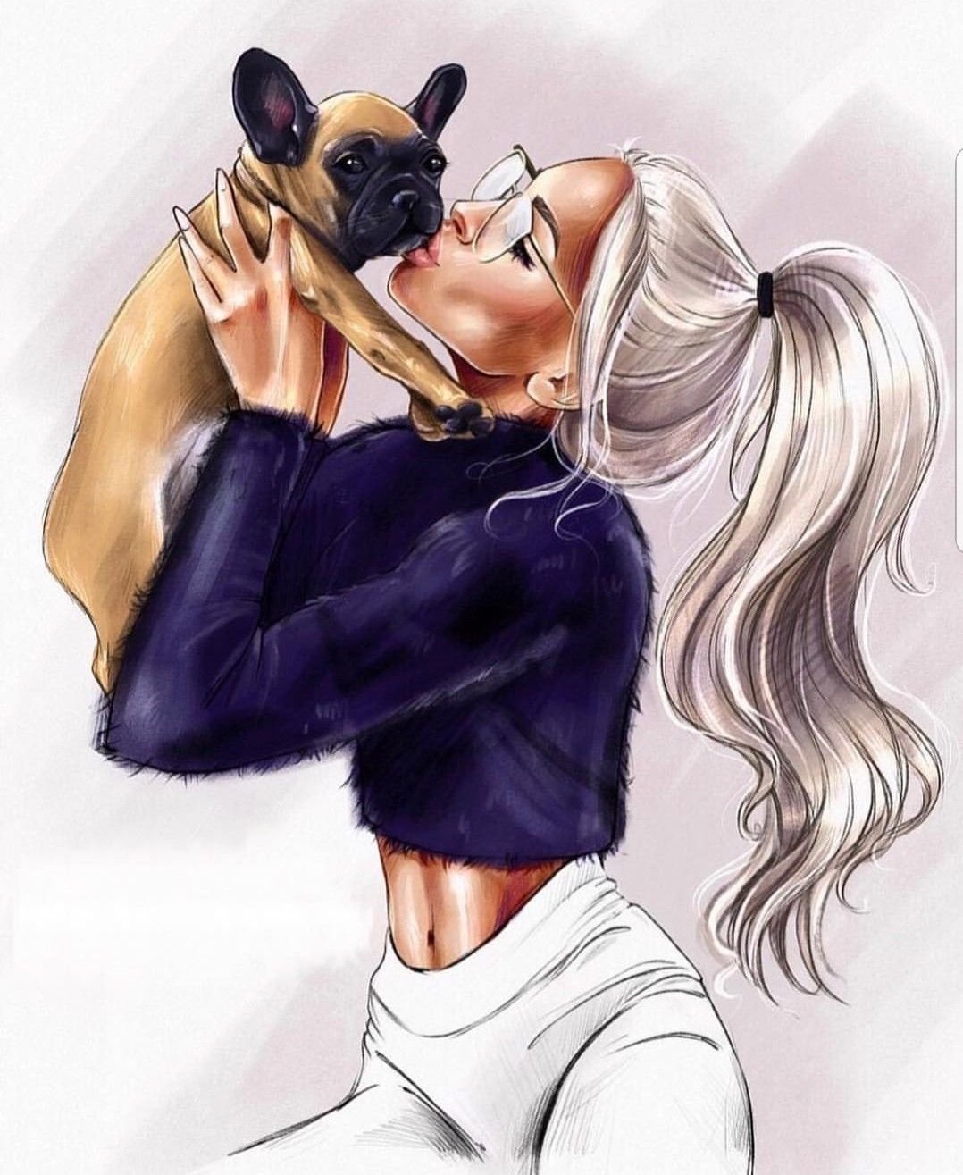 Девушка с собачкой арт