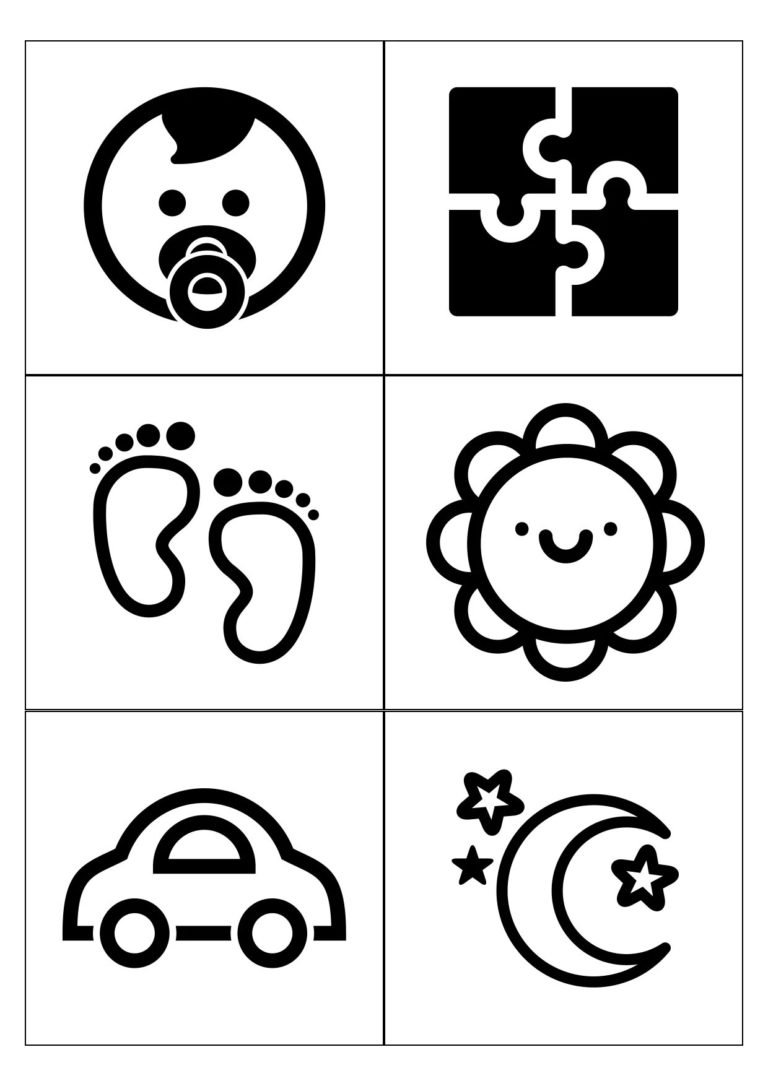 Монтессори для новорожденных чёрно белое