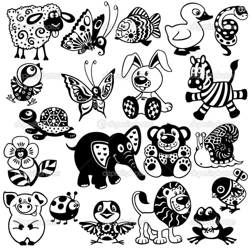 Черно белые карточки для новорожденных