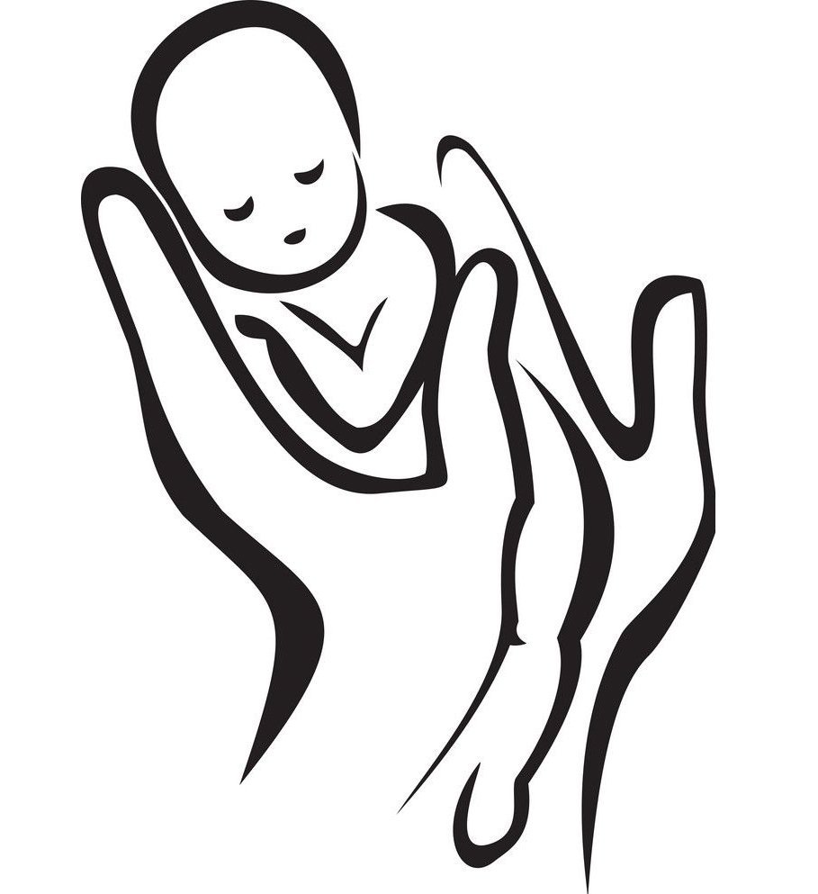 Силуэт мамы с ребенком