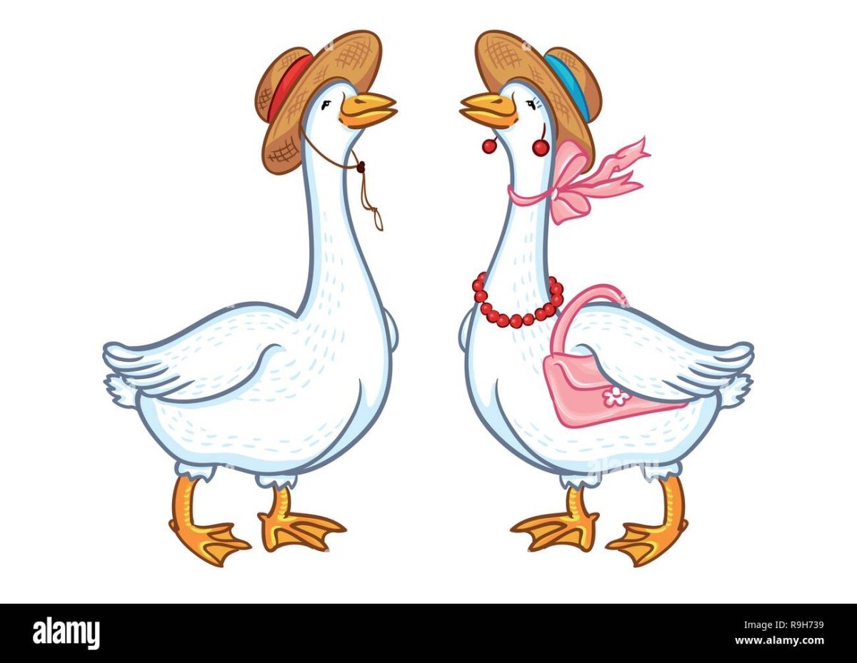 Гусь и журавль Ушинский