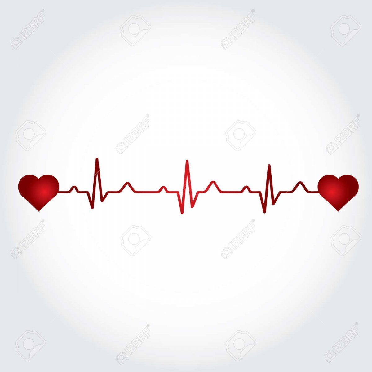 Кардиограмма сердца с сердечком