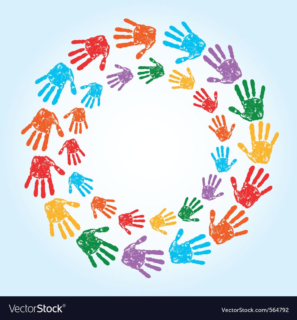 Цветная ладошка с улыбкой