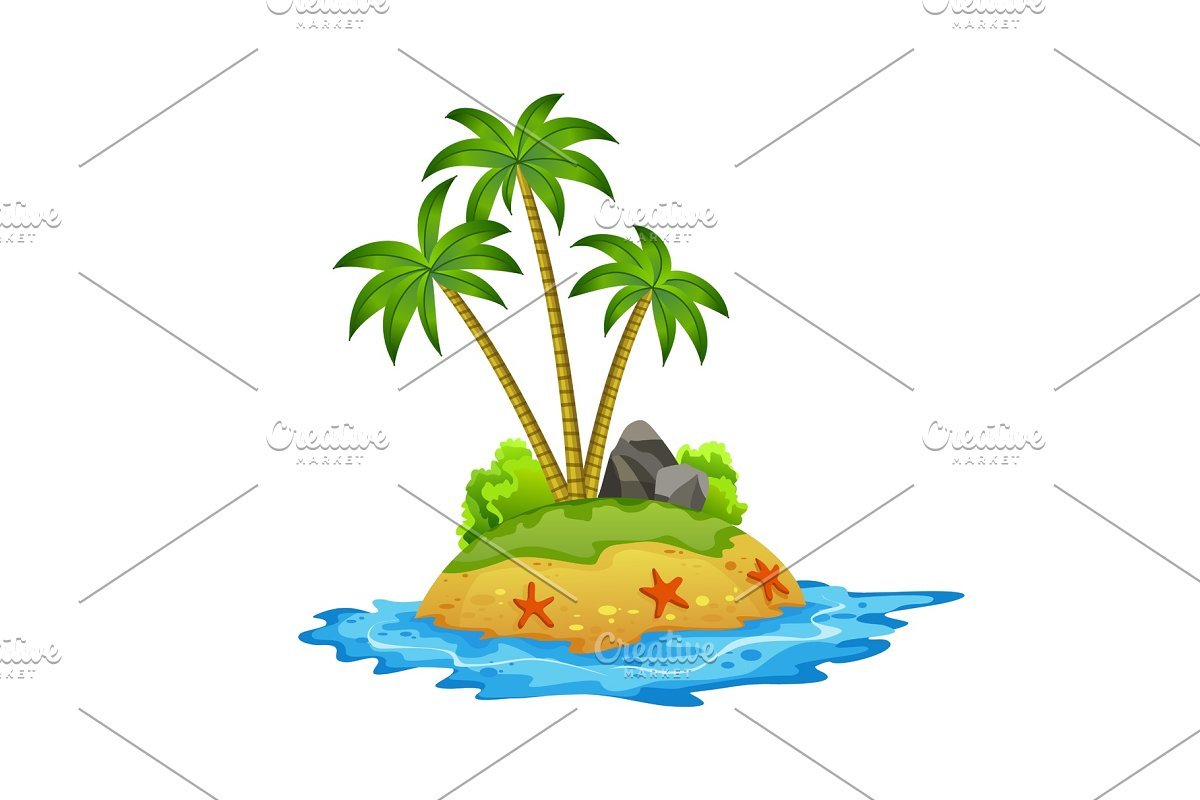 Экзотический остров детские рисунки