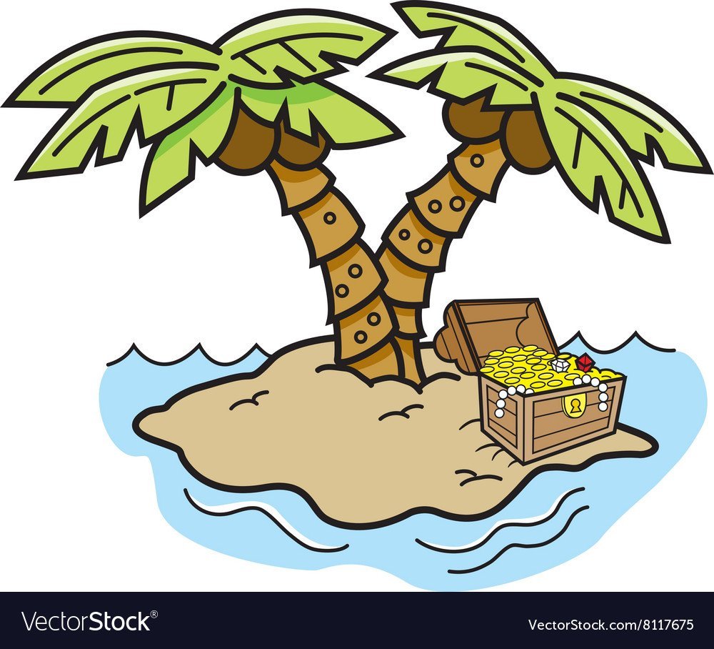 Остров на мультяшной карте