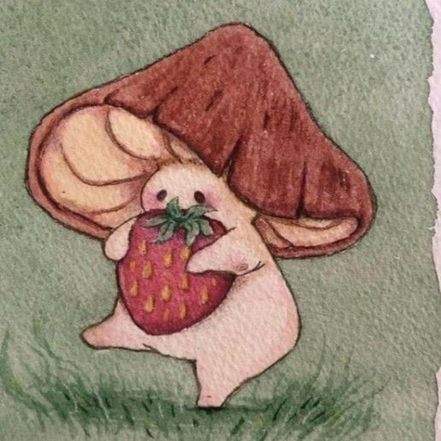 Грибы акварелью