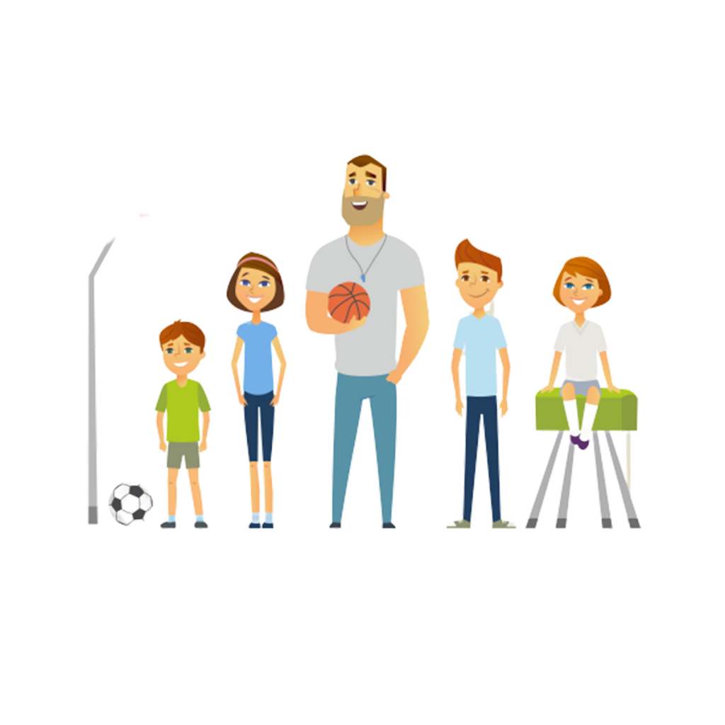 Спортивный зал в детском саду мультяшный