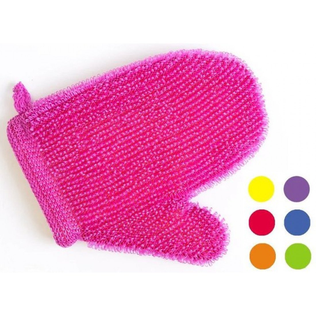 Мочалка из полипропилена варежка 21х18 см 6 цветов банные штучки 30