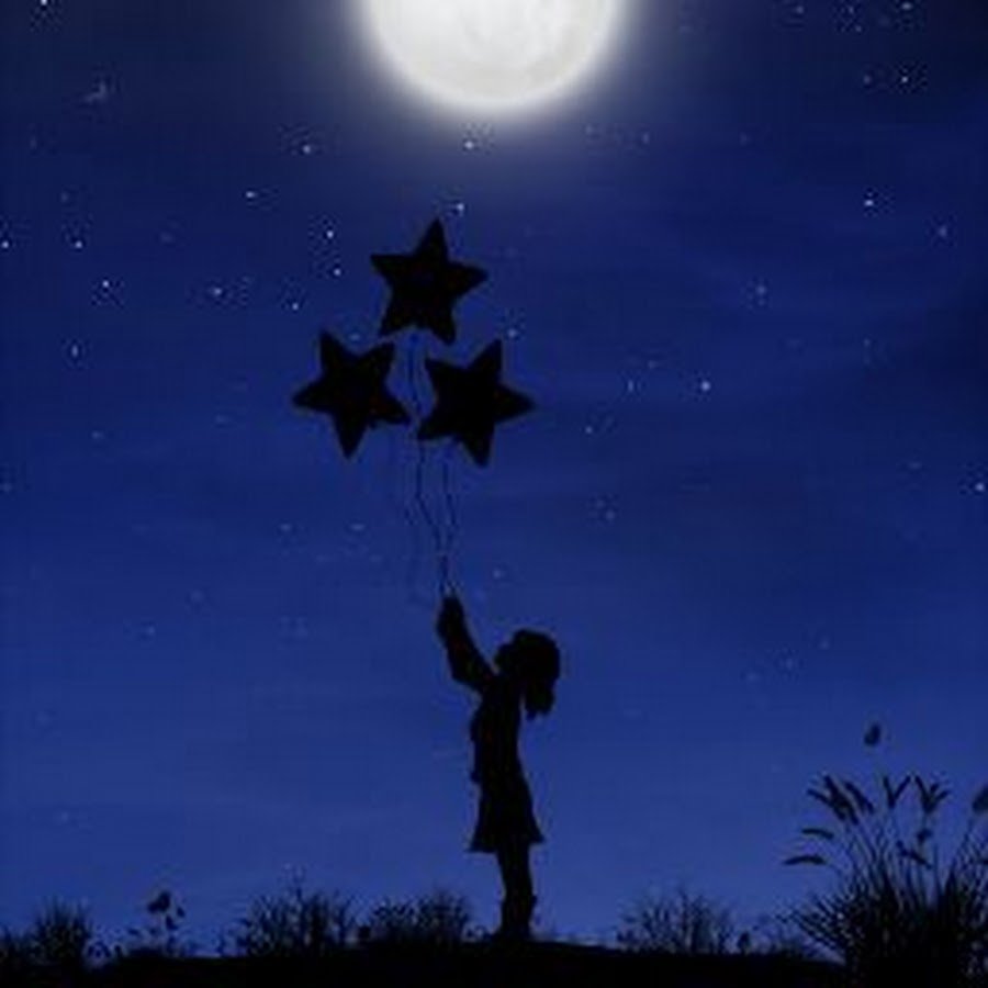 Небо с луной и звездами