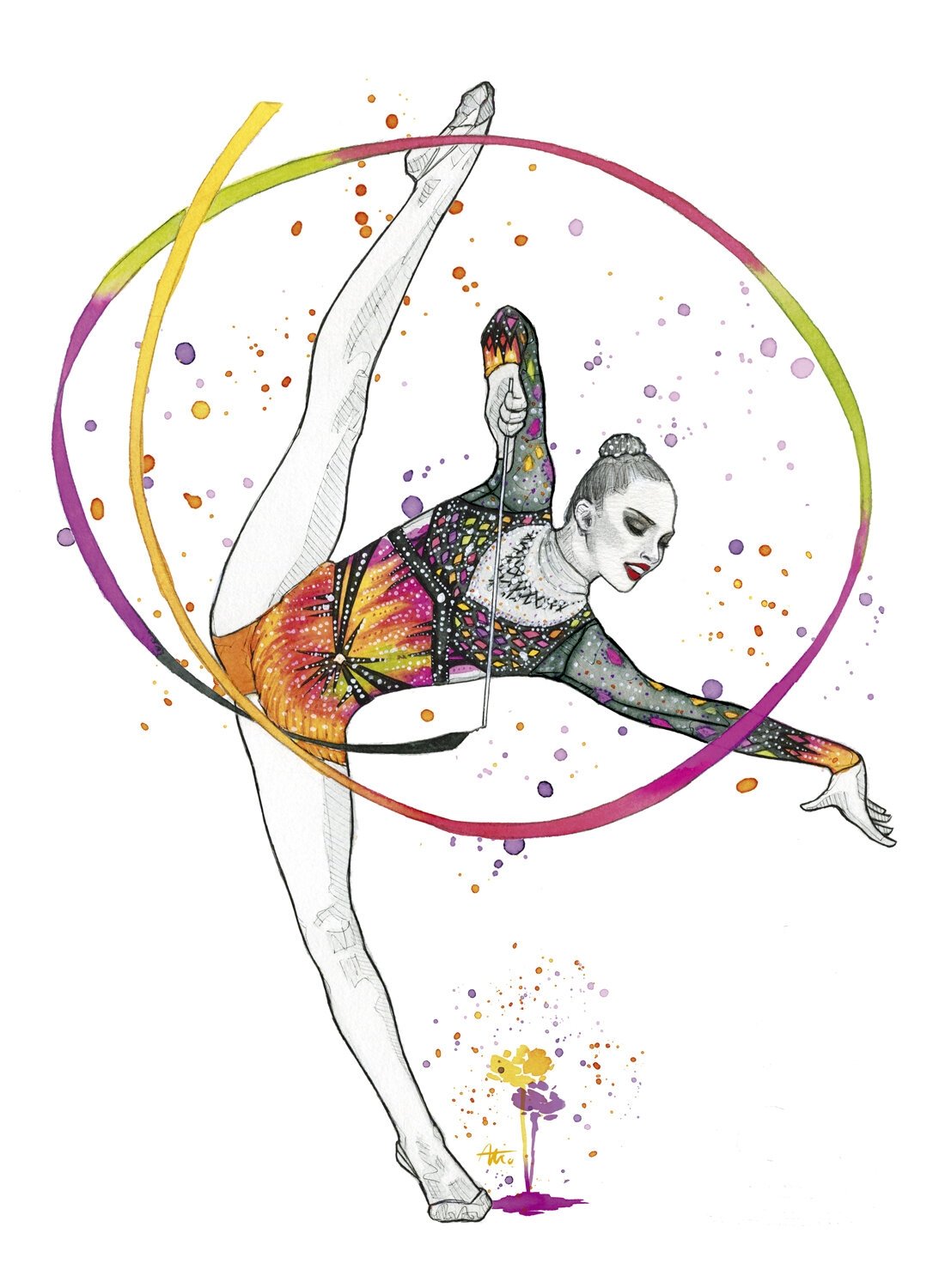 Гимнастка рисунок