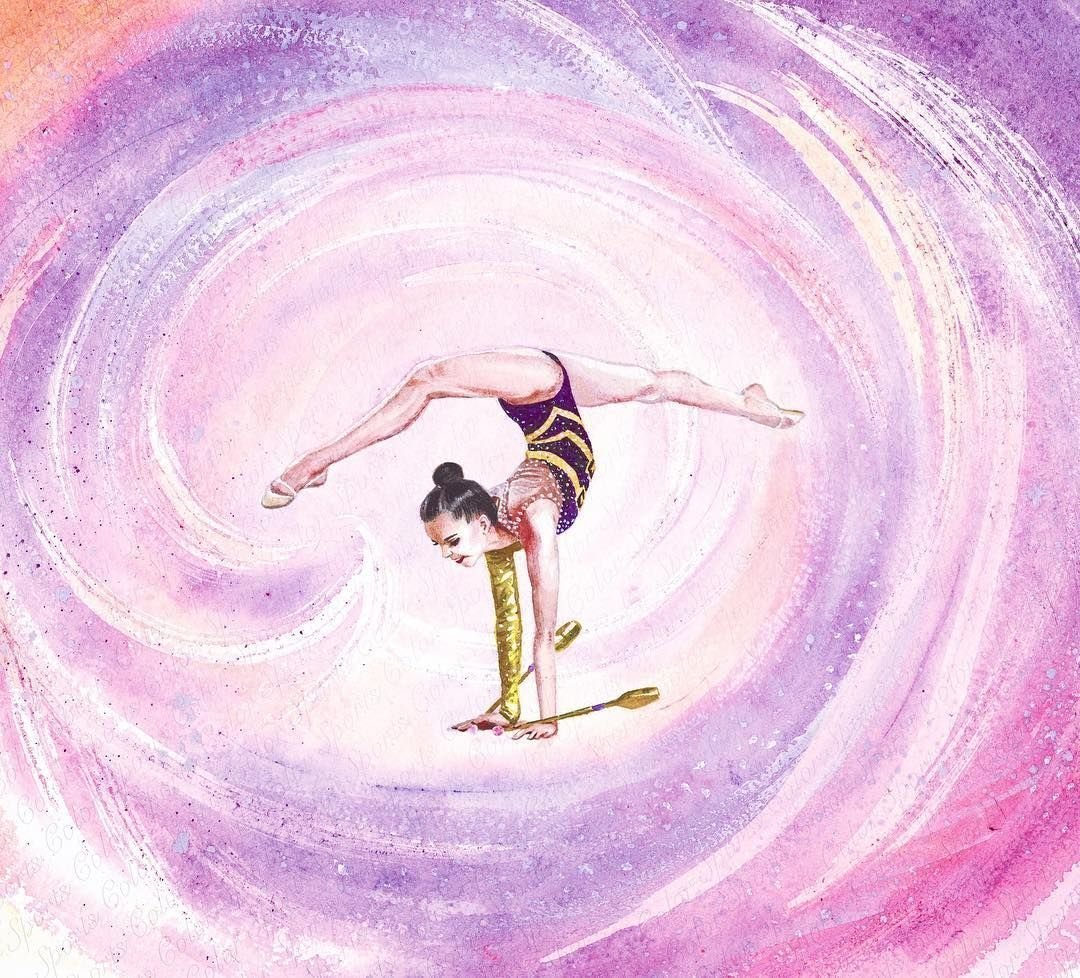 Рисунок гимнастки художественной Дина Аверина