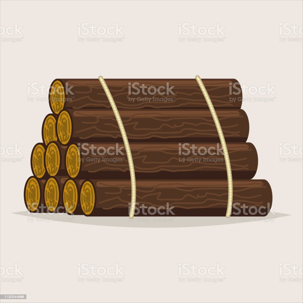 Нарисовать дом из бревен