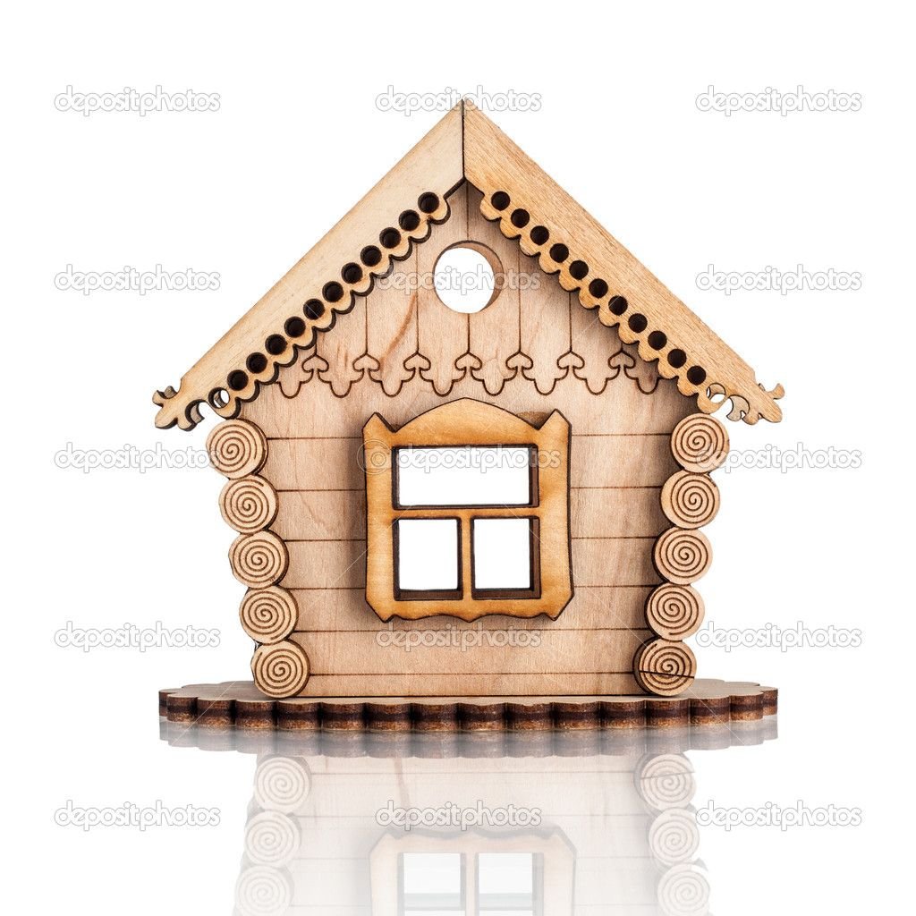 Детский бревенчатый домик белый