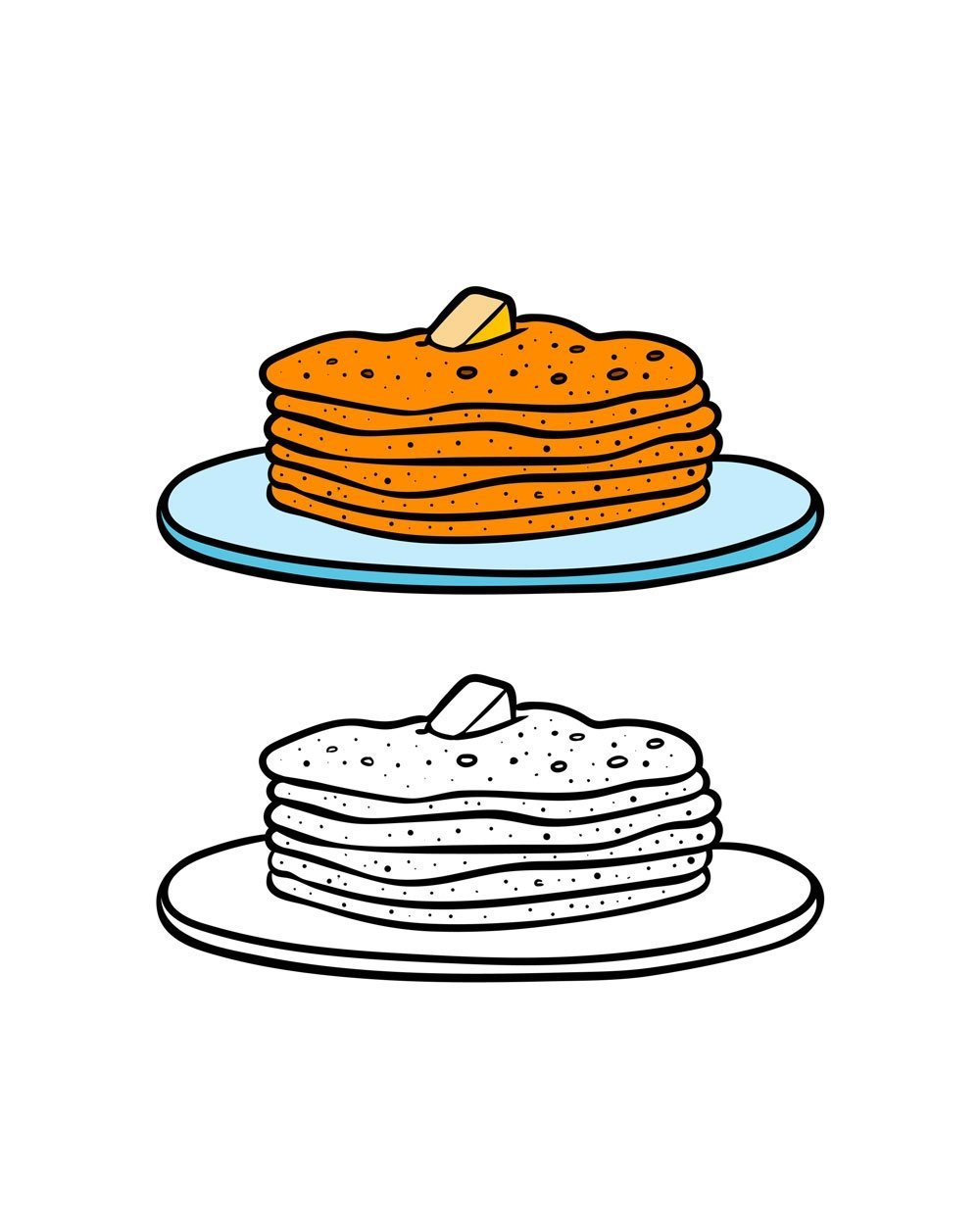 Картинки блинов для срисовки