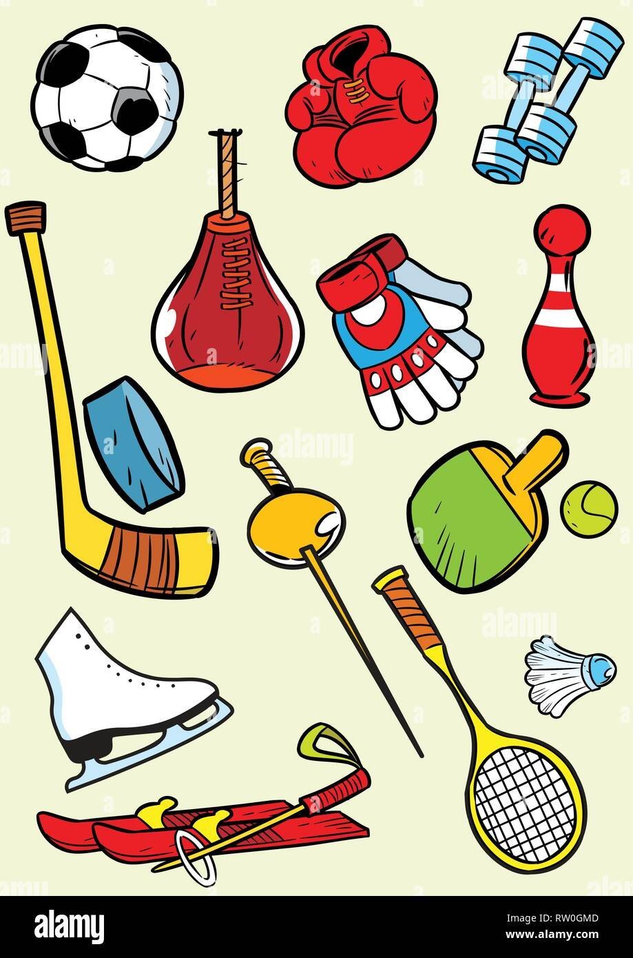 Предметы разных видов спорта