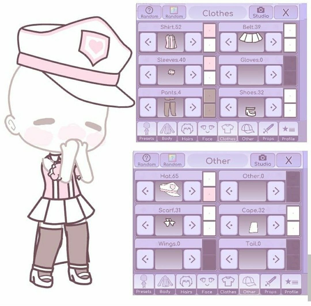 Костюмы в гача лайф для девочек с параметрами