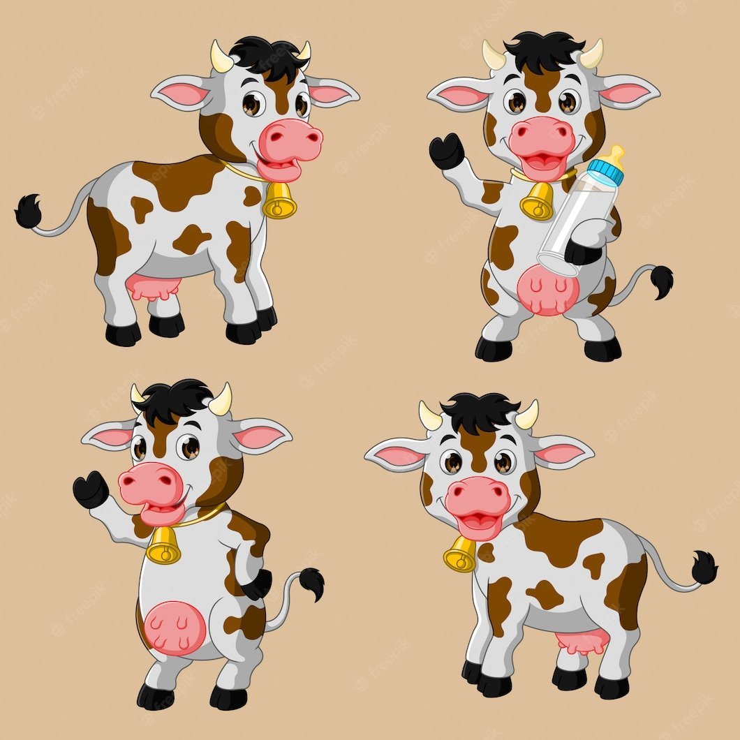 Английские коровы мультяшные