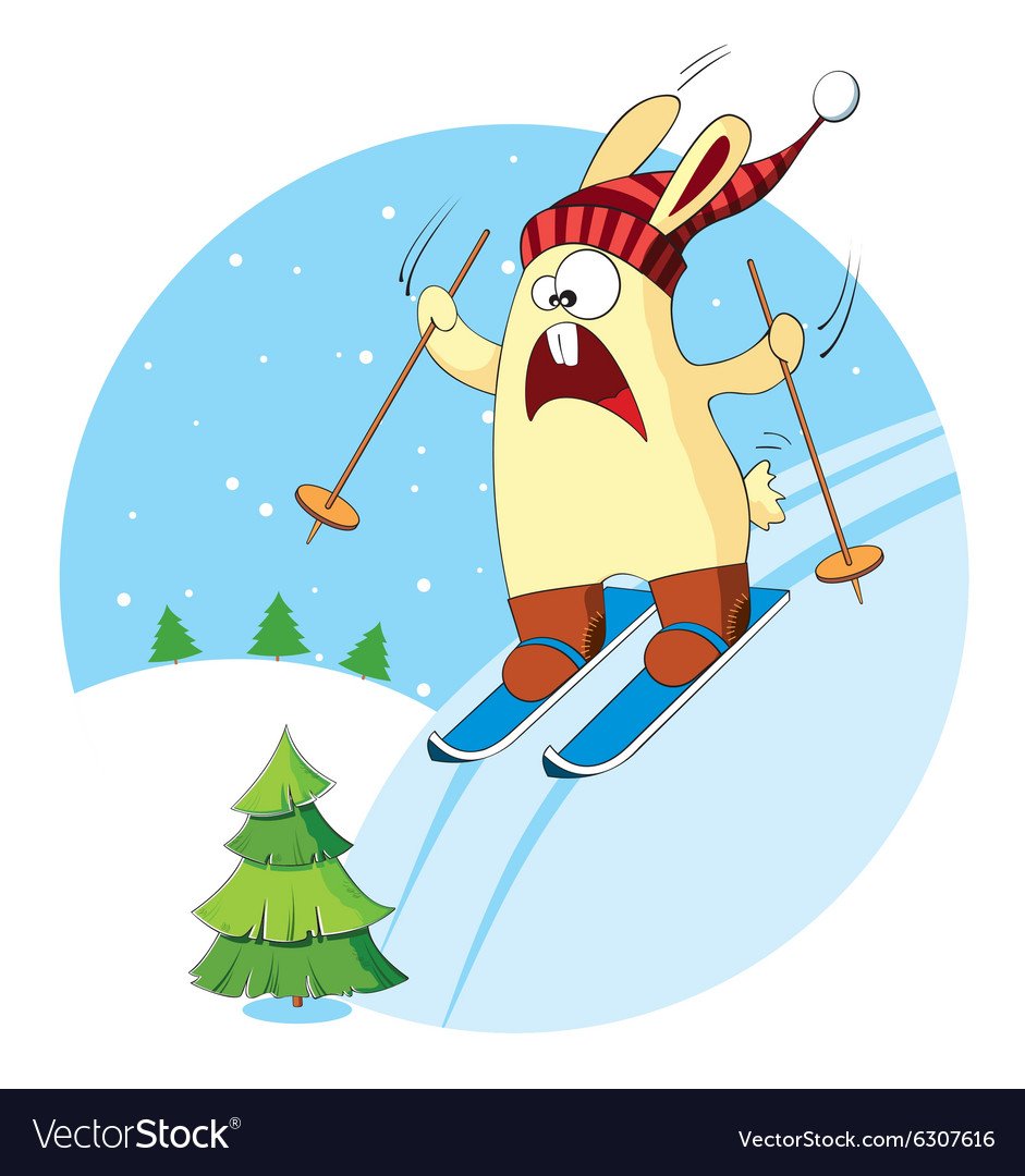 Заяц на лыжах