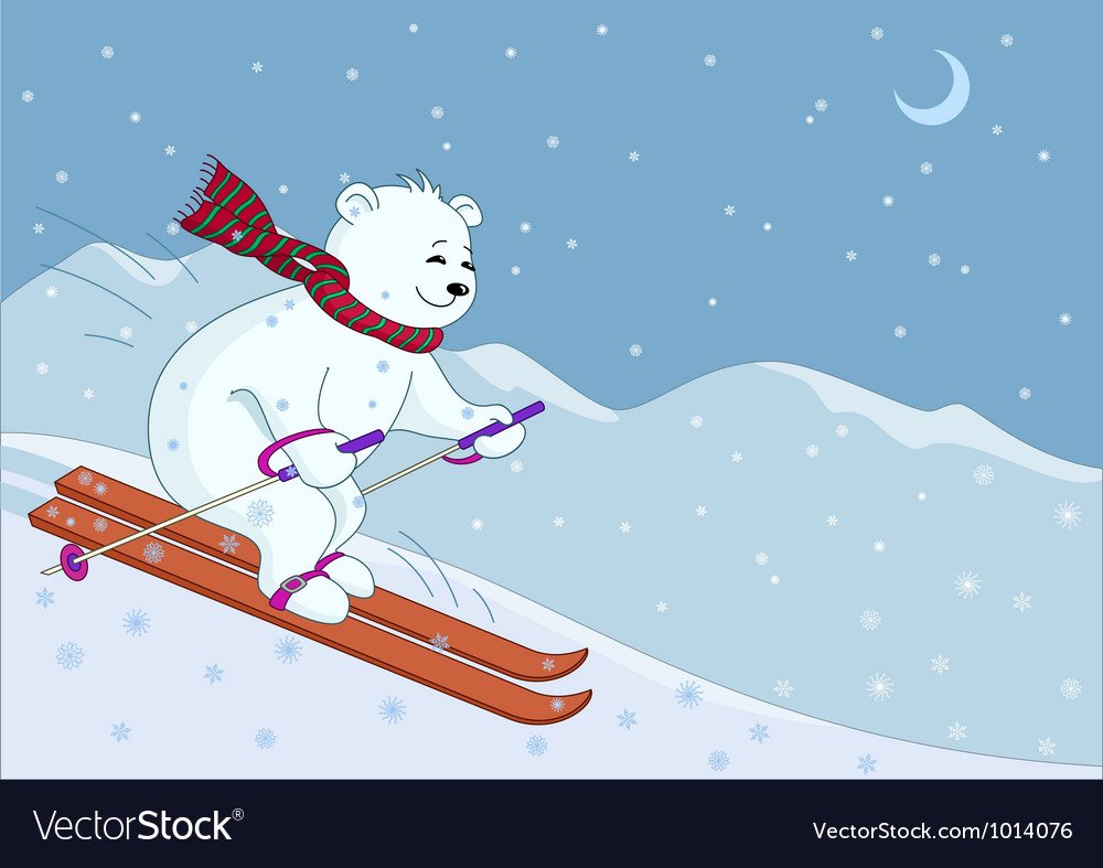 Мишка на лыжах