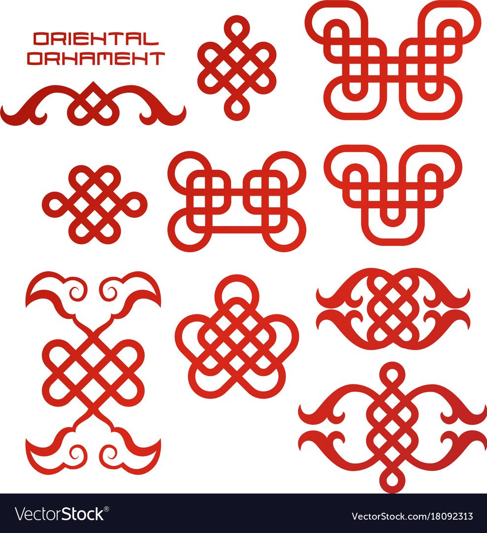 Простые монгольские орнаменты и узоры