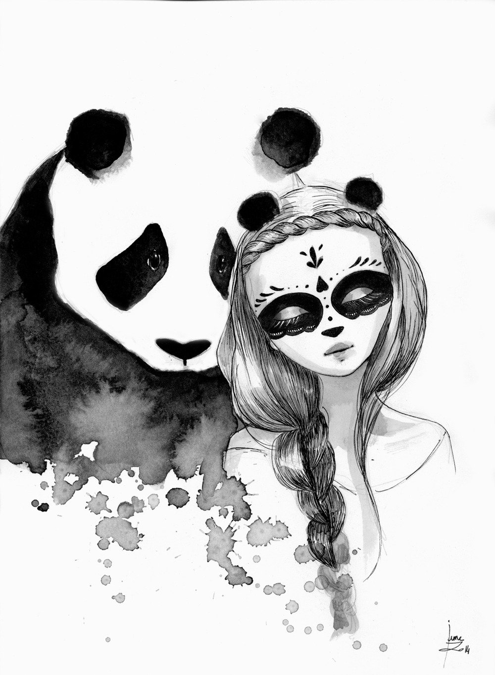 Панда рисунок