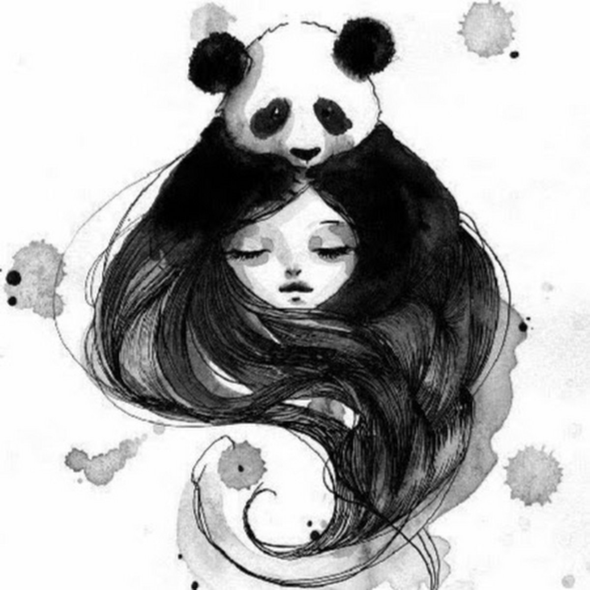Эскиз милой панды