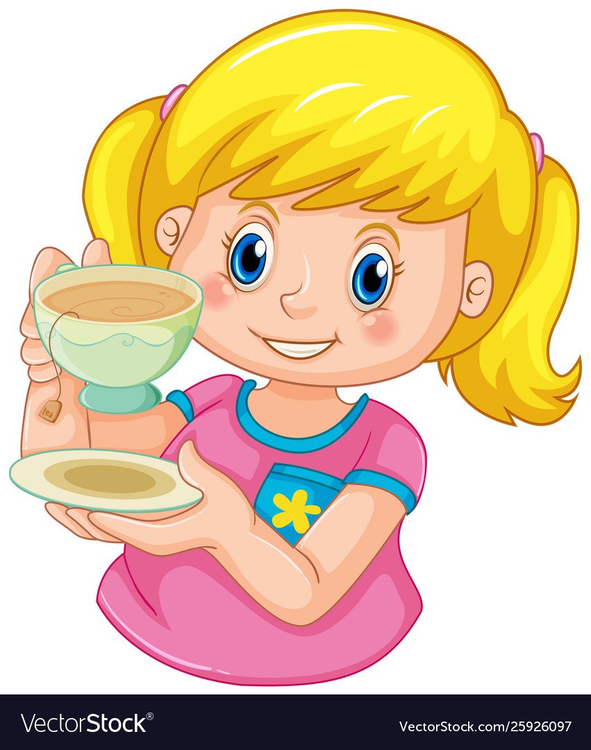 Мультяшная девочка в кружке