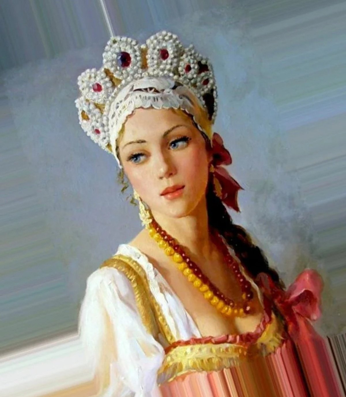 Рисование образа русской красавицы