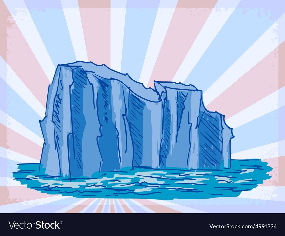 Ледник на белом фоне