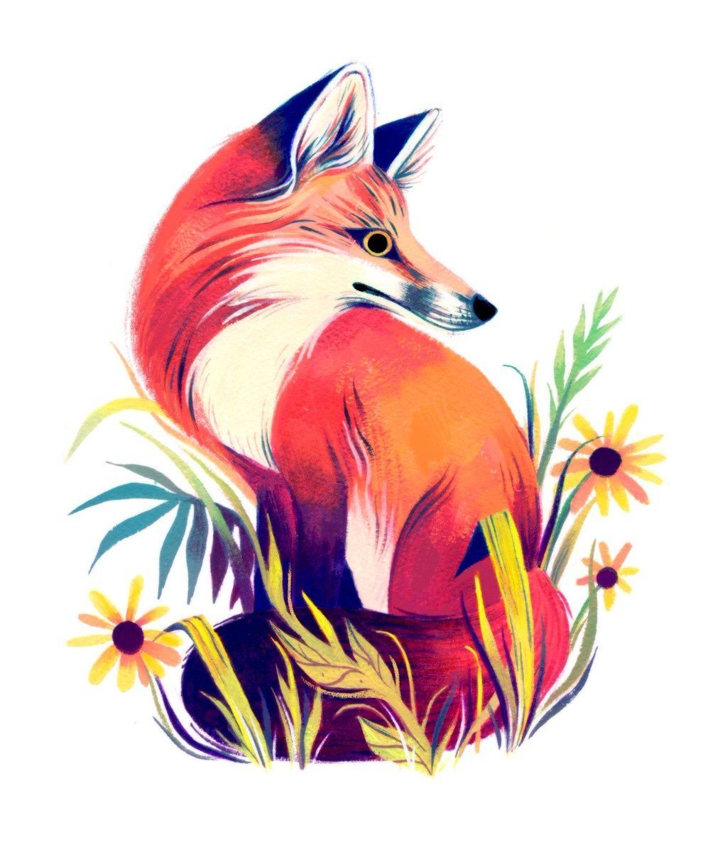 Лисенок рисунок