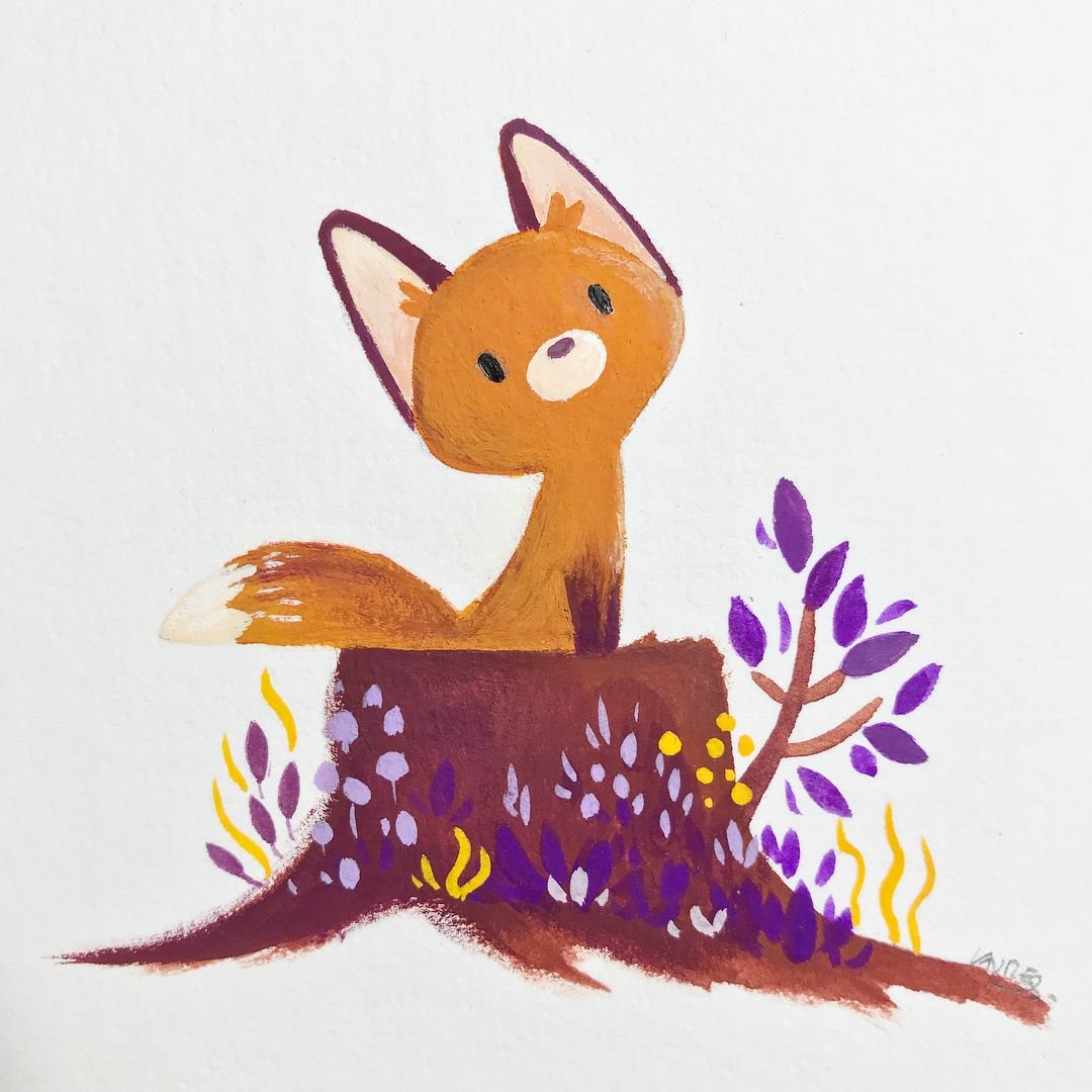 Лисичка рисунок