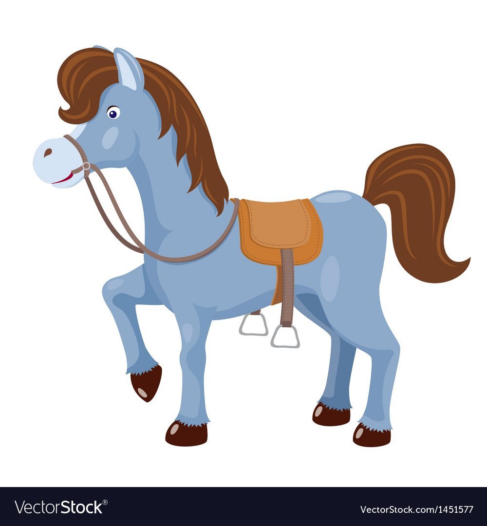 Мультяшный конь с седлом