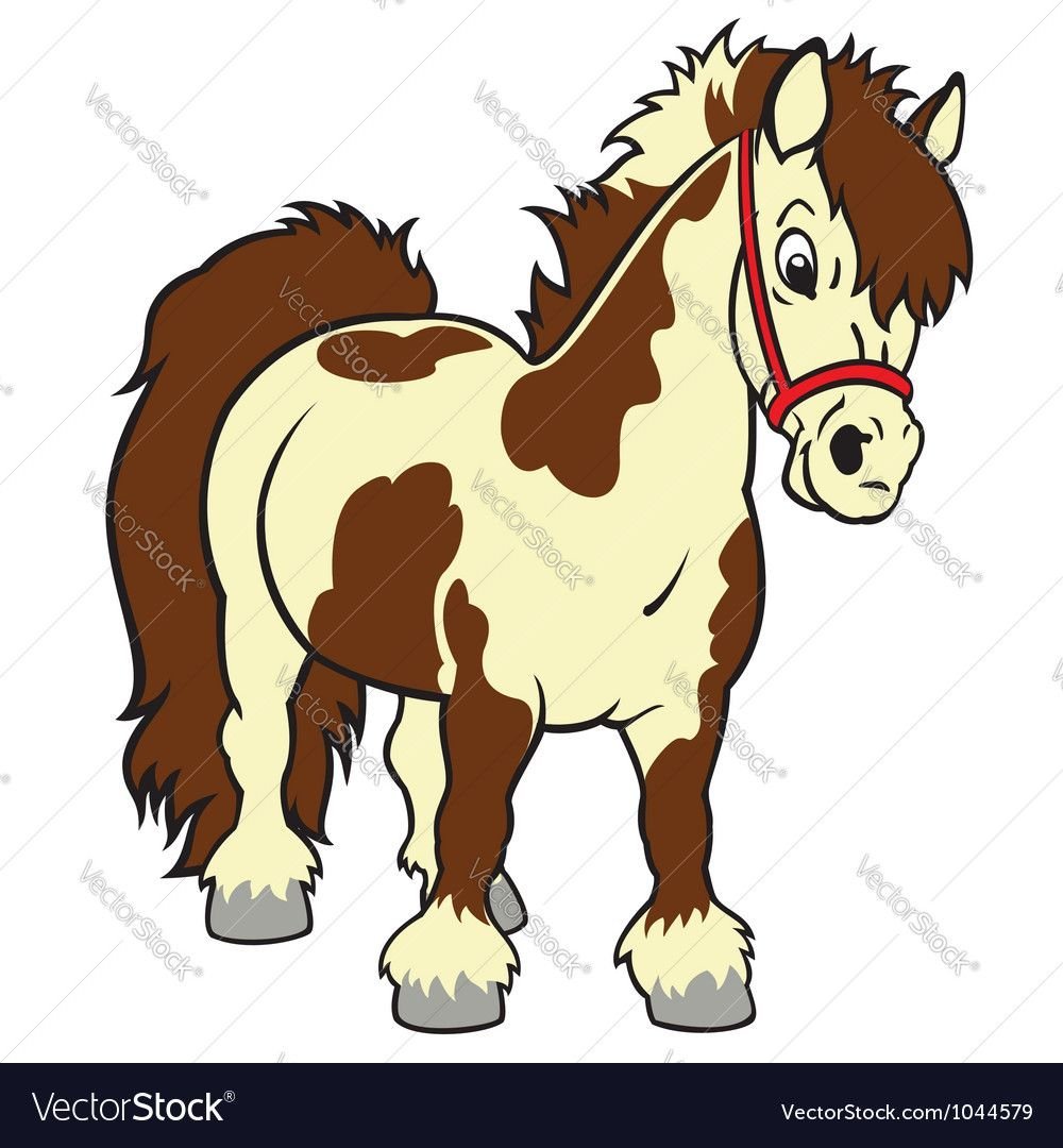 Белый конь мультяшный