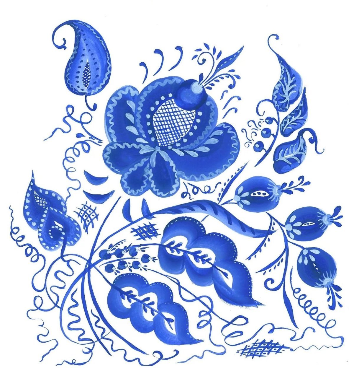 Гжельская роза