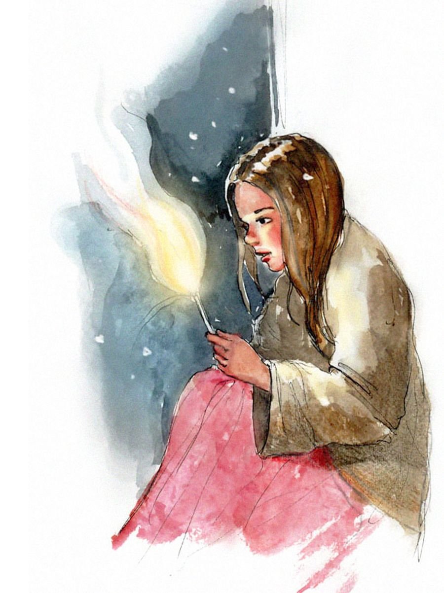 Иллюстрация к сказке девочка со спичками