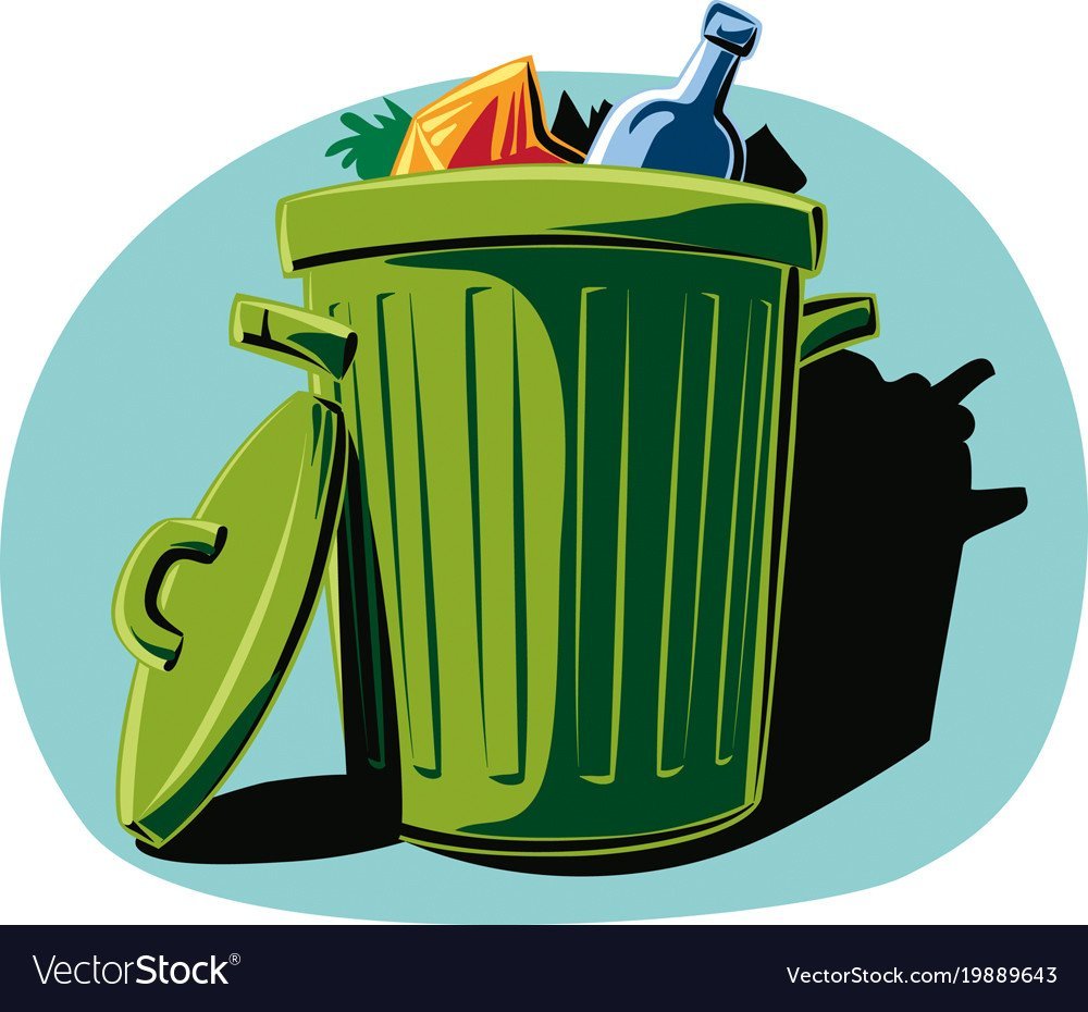 Мусорные баки на белом фоне