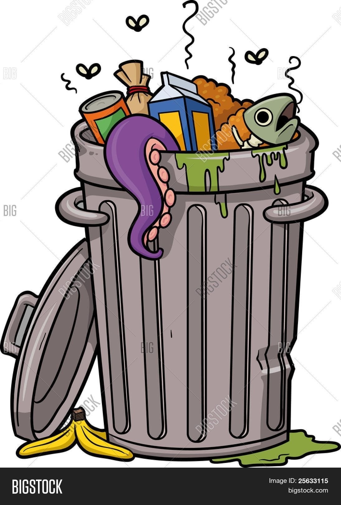 Ведро с мусором мультяшный