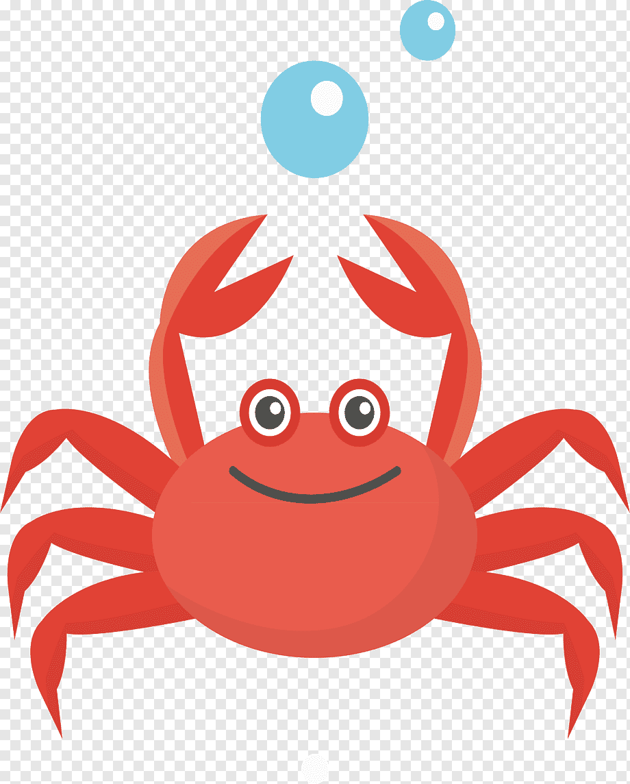 Мультяшный Крабик на белом фоне
