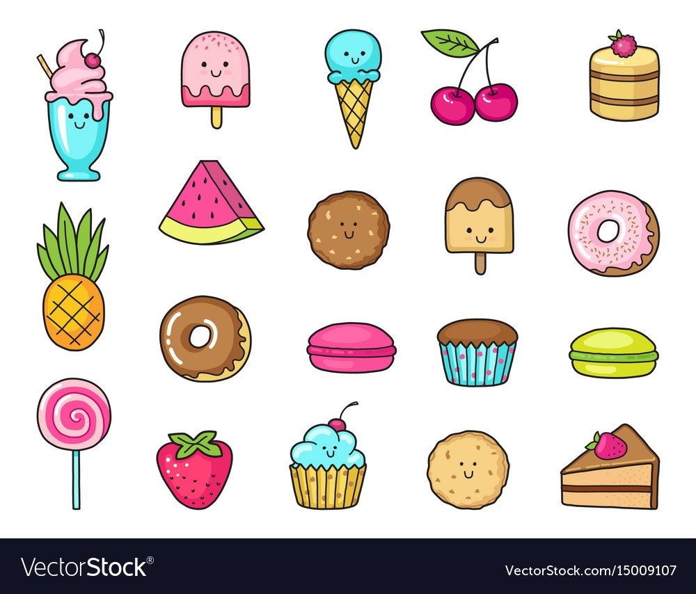 Рисунки сладостей карандашом