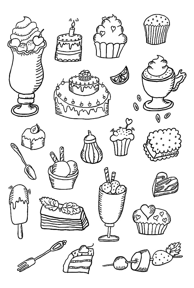 Лёгкие рисунки сладостей